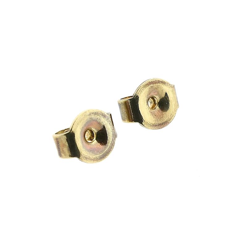 Image 6 of Diamonde Bicolor Gold Earrings with Diamonds; 0.07 ct.