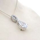 Image 6 of Silver pendant with zirconia stones.