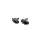 Image 7 of Silver stud earrings with marcasite and garnet