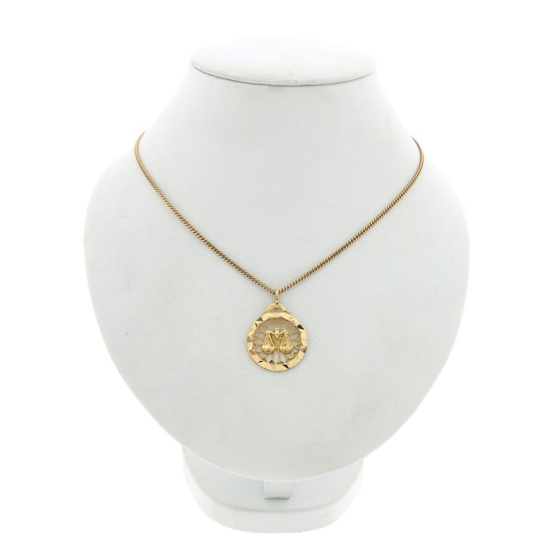 Image 3 of Gold zodiac sign pendant; Libra