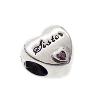 Pandora charm; Silver; Sister