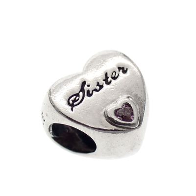 Pandora charm; Silver; Sister Image 1 of Pandora charm; Silver; Sister