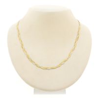 Two-tone gold braided link chain