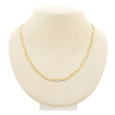 Two-tone gold braided link chain Image 1 of Two-tone gold braided link chain