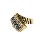 Image 5 of Gold ring with sapphire and diamonds; 0.50 ct.