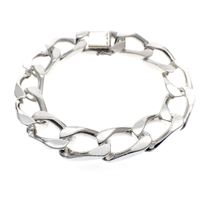 Robust silver gourmet link bracelet