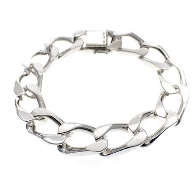 Image 1 of Robust silver gourmet link bracelet
