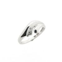 White gold ring with diamond | 0.015 ct.