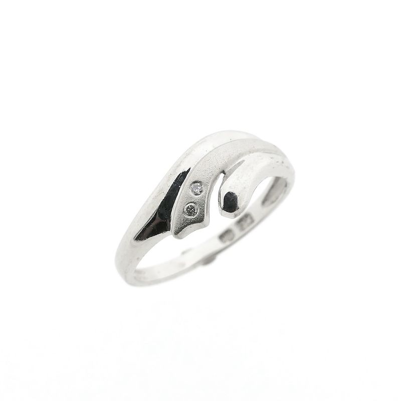 Image 1 of White gold ring with diamond | 0.015 ct.