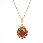 Image 4 of Vintage gold entourage pendant with red coral