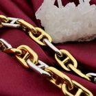 Image 2 of Two-tone gold anchor link necklace; RIZIT