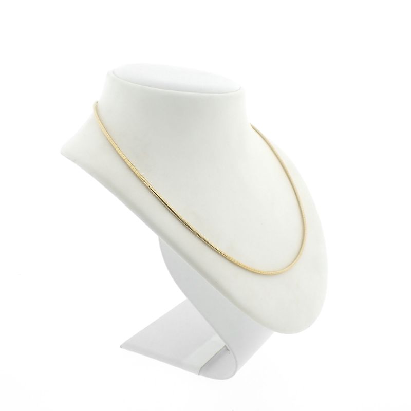 Image 3 of Gold round omega link necklace | 46 cm