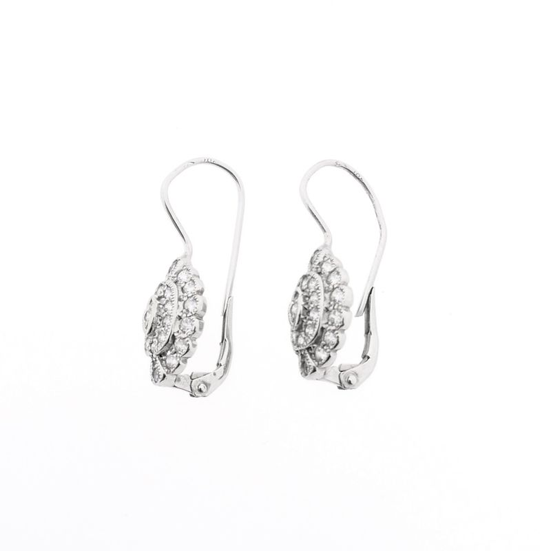 Image 7 of White gold stud earrings with zirconia