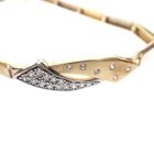 Image 6 of Two-tone gold link bracelet with zirconia; Altinbas