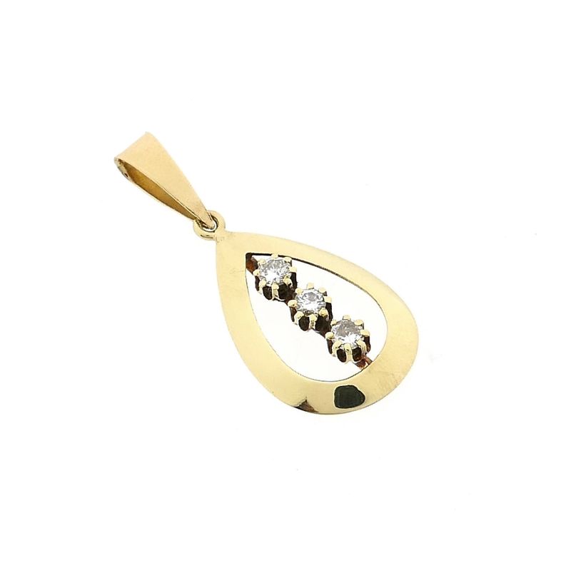 Afbeelding 7 van Gouden hanger met diamanten; 0,30 ct.