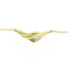 Image 4 of Two-tone gold necklace with fixed pendant and diamond; 0.005 ct.