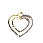 Image 1 of Two-tone gold pendant with a large heart and diamonds; 0.23 ct.