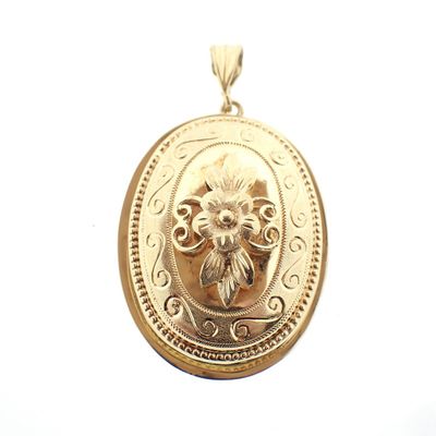 Image 1 of Vintage gold pendant with flower
