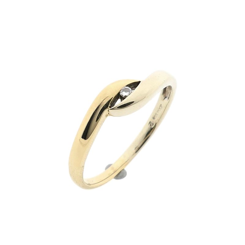 Image 1 of Jeunesse bicolor gold ring with diamond; 0.02 ct