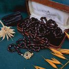 Image 2 of Glass bead necklace/sautoir with gold clasp