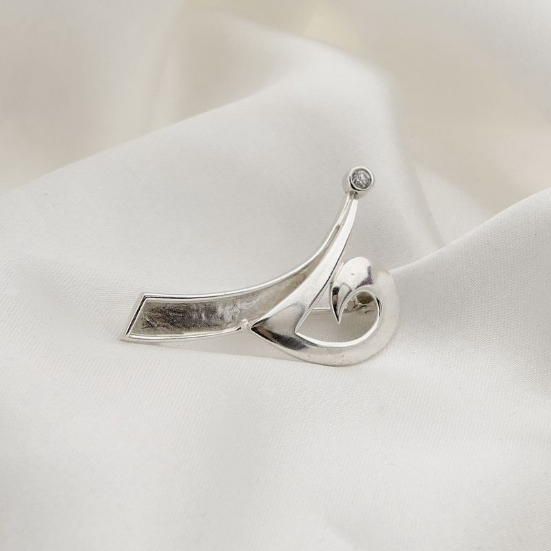 Image 6 of Silver fantasy brooch with zirconia