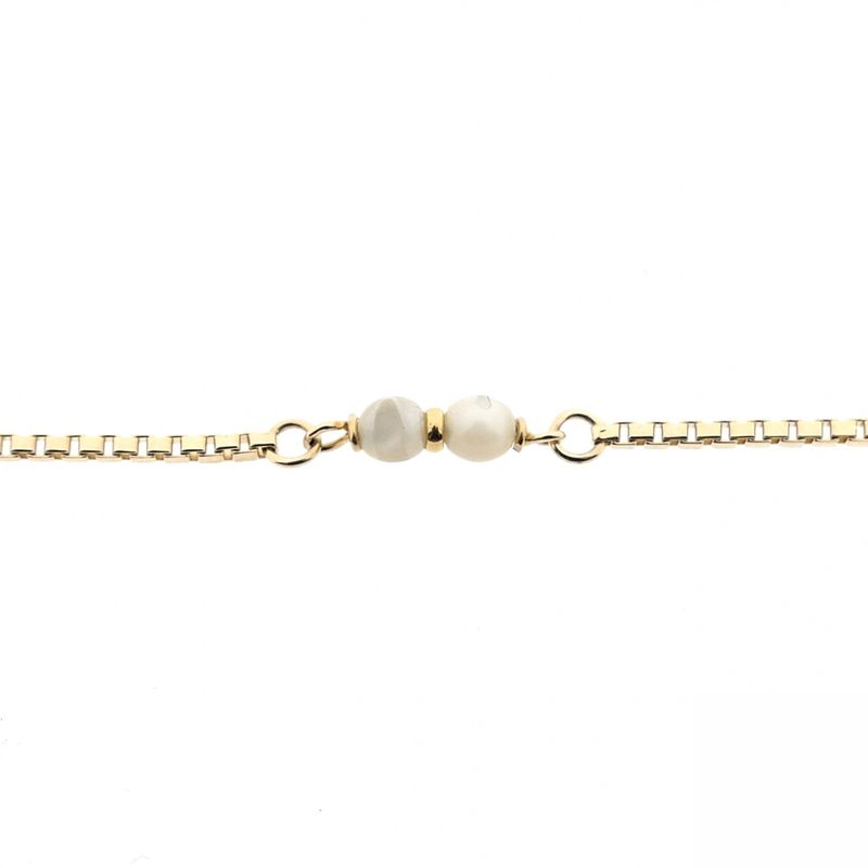Image 5 of Golden Venetian link bracelet with pearl | 18 cm