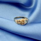 Image 6 of 18 carat gold ring with two holding hands