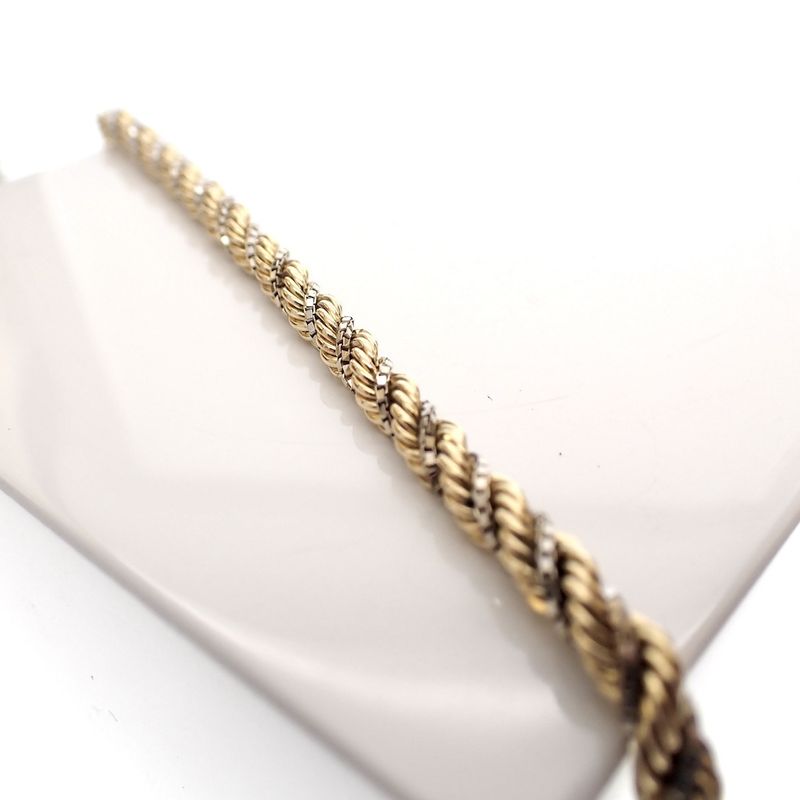Image 2 of 18K Two-tone gold twisted bracelet | 23 cm