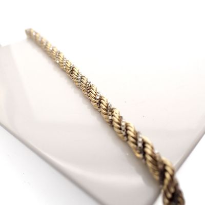 18K Two-tone gold twisted bracelet | 23 cm Image 2 of 18K Two-tone gold twisted bracelet | 23 cm