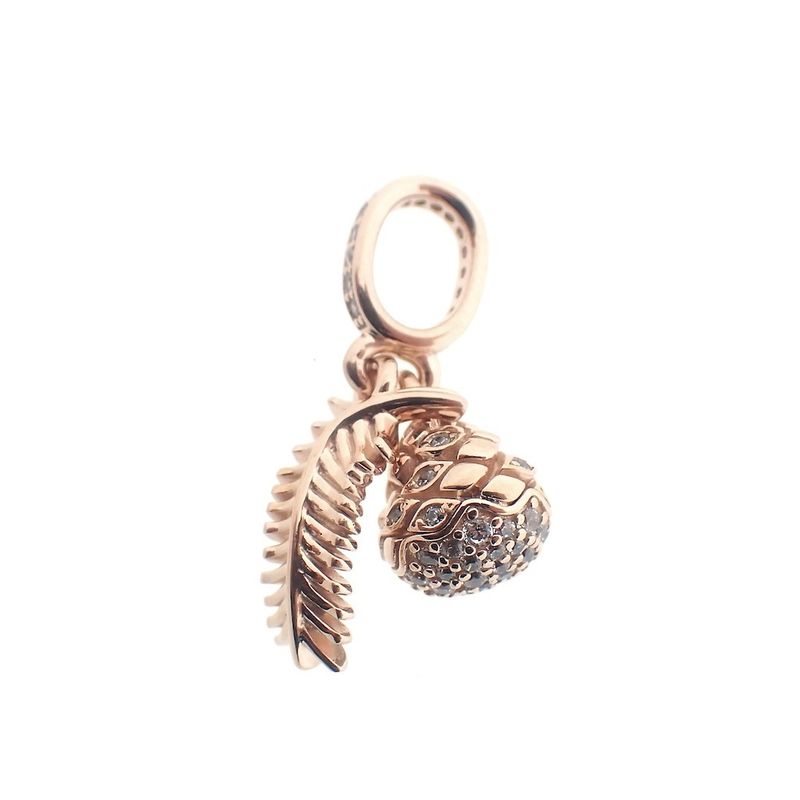 Image 6 of Pandora Moments dangle charm; Rose gold plated; Sparkling Pine Cone