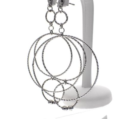 Image 1 of Silver earrings with rings | Ø 44 mm