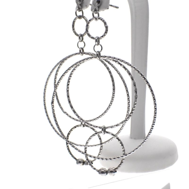 Image 1 of Silver earrings with rings | Ø 44 mm