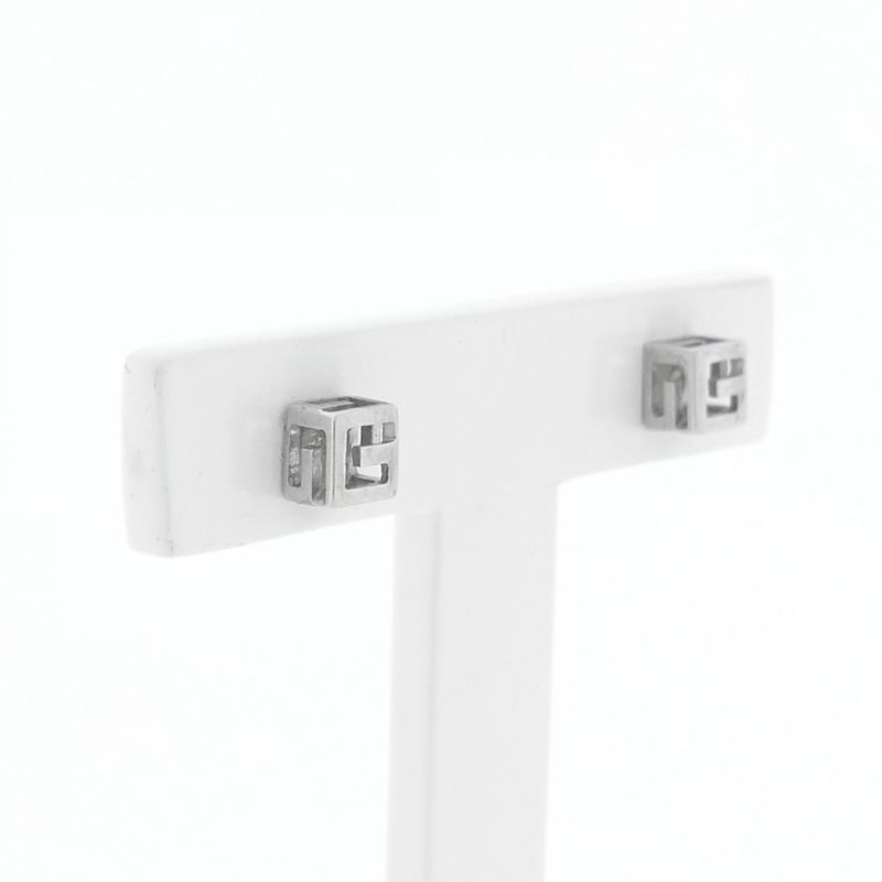 Image 3 of White gold stud earrings; Gucci