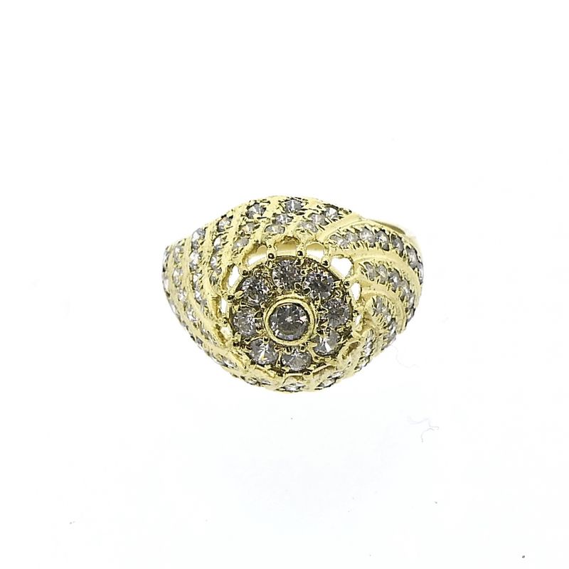 Image 3 of Gold cocktail ring with zirconia