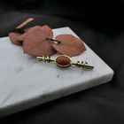 Image 6 of Vintage gold brooch with blood coral