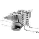 Image 2 of Silver long anchor link necklace | 70 cm