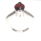 Image 3 of Silver solitaire ring with red zirconia