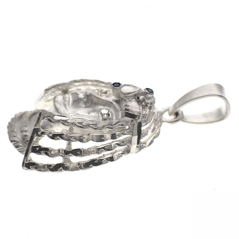 Image 3 of Silver matte pendant; Cleopatra | Zirconia