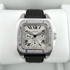 Image 20 of Cartier Santos 100 XL Chronograph 2740; Automatic watch with diamonds