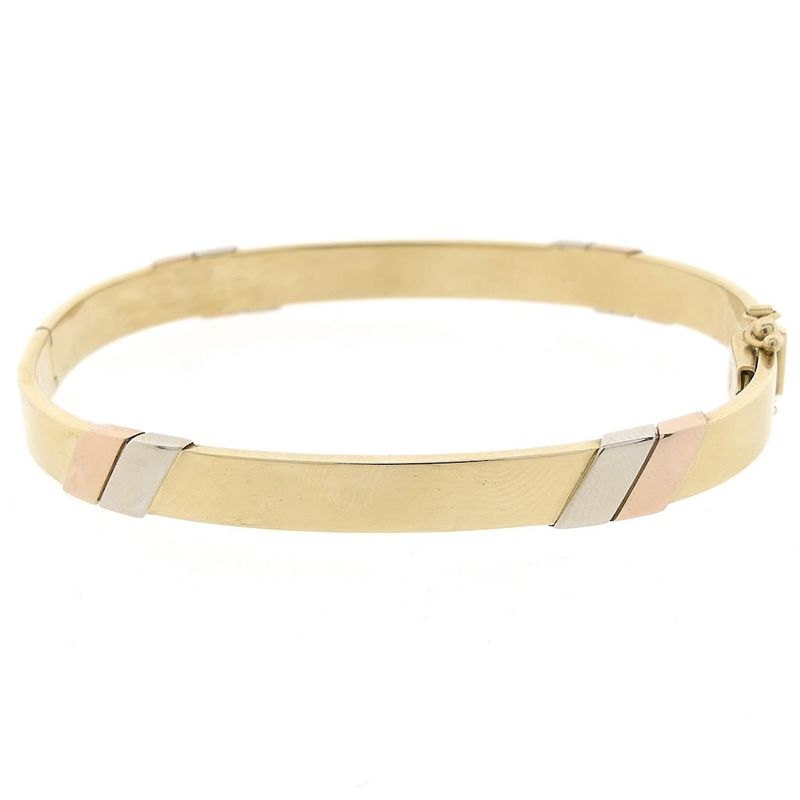 Image 3 of Tricolor gold slave bracelet; Ø 60mm