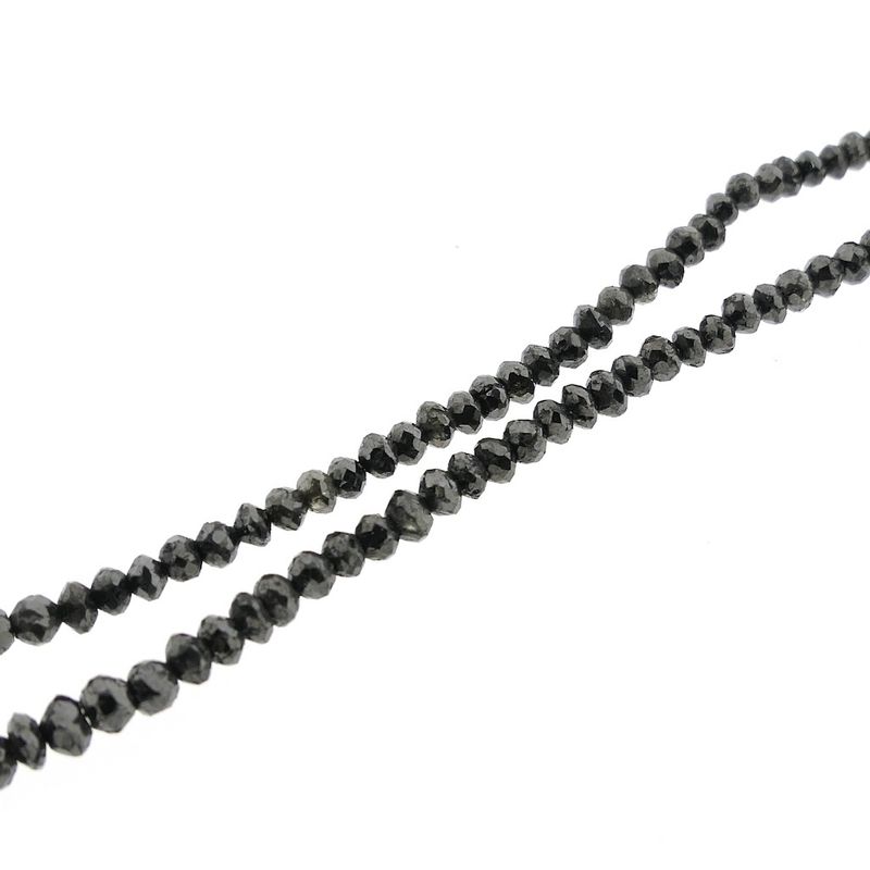 Image 6 of Black diamond bead necklace with gold clasp