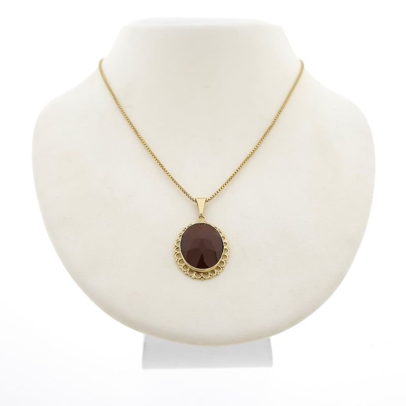 Image 6 of Vintage gold pendant with carnelian