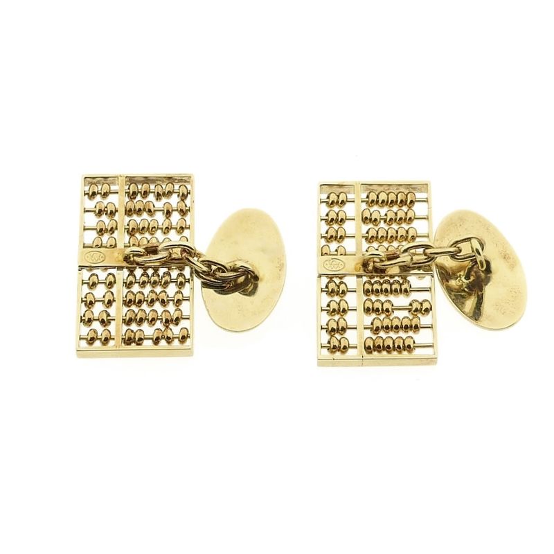Image 6 of Gold cufflinks as an abacus.