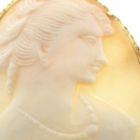 Image 5 of Gold brooch/pendant with cameo