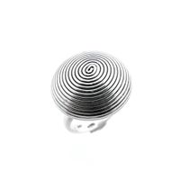 Silver ring with spiral