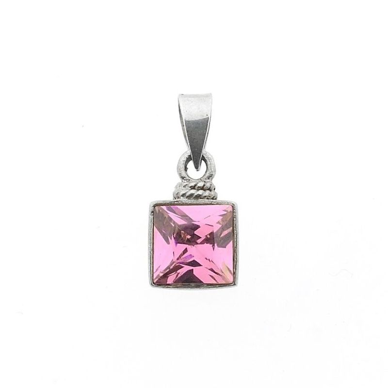 Image 1 of Silver pendant with pink zirconia