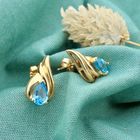 Image 2 of Gold stud earrings with topaz