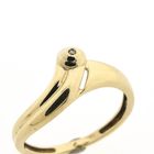 Image 3 of Gold solitaire ring with diamond 0.005 ct.