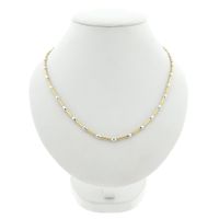 Midas two-tone gold bar link chain