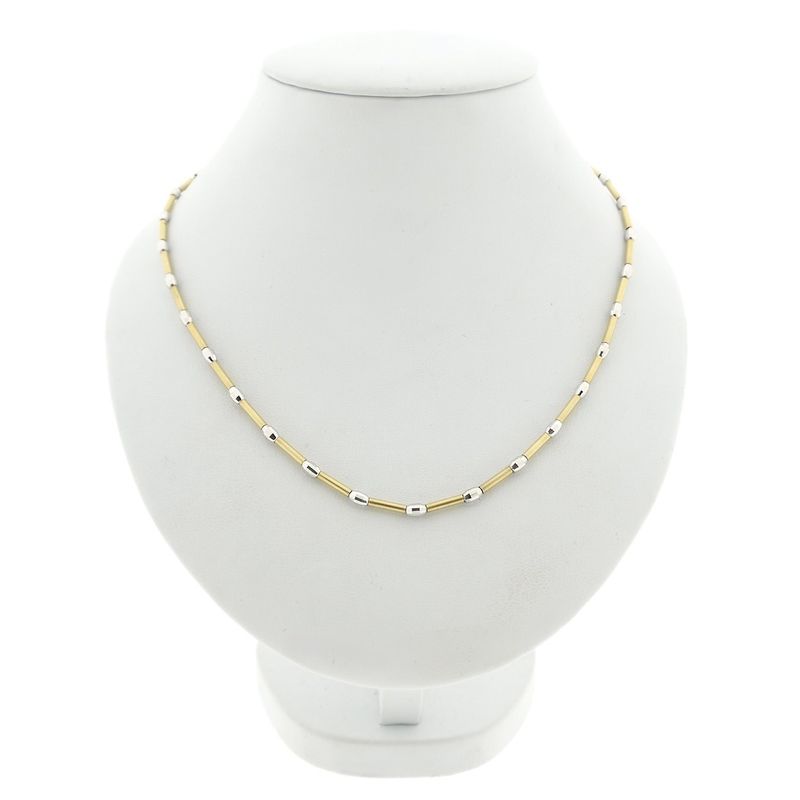 Image 1 of Midas two-tone gold bar link chain